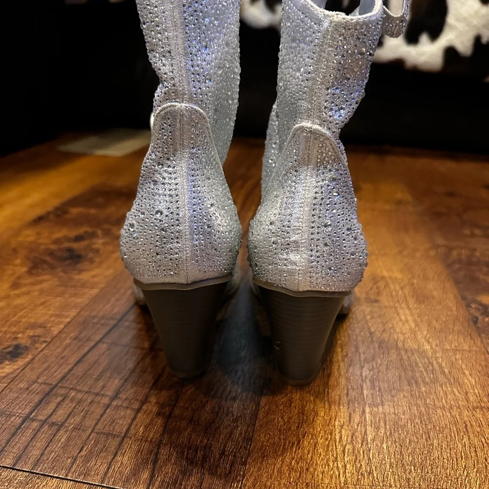 Silver Ankle Boots - Picture 8 of 9